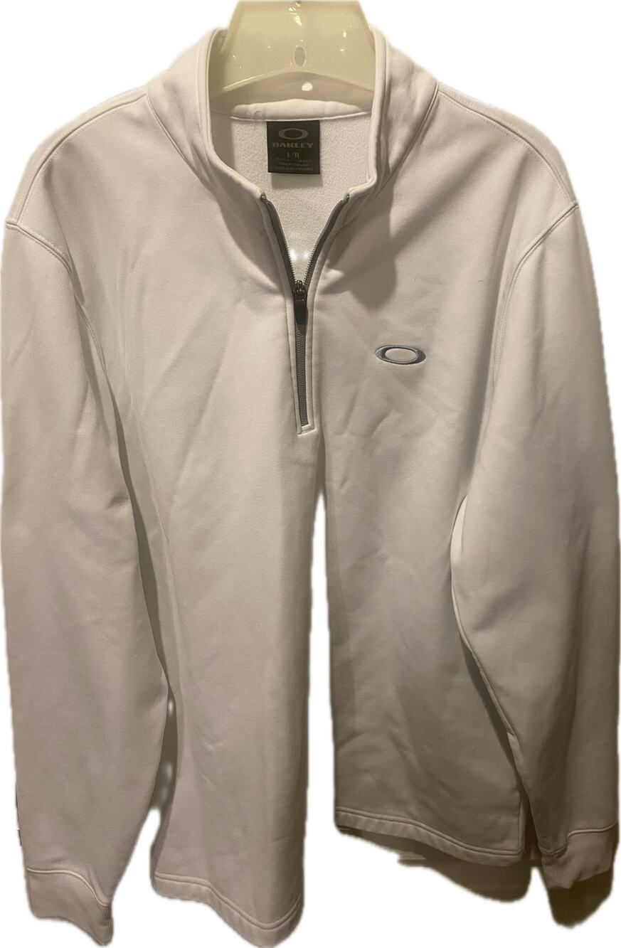 Oakley Men's White Quarter-Zip Activewear Pullover Jacket - Size Large